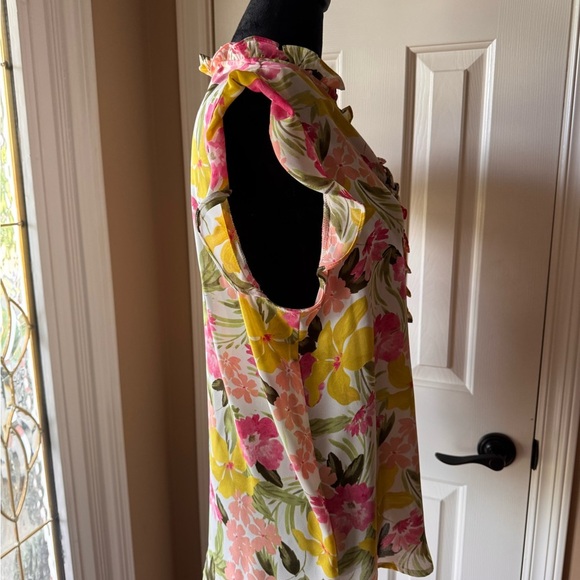 Anne Klein Floral Blouse - Pink, Yellow, Green NWT - Picture 2 of 10